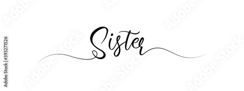 simple letter Sister script calligraphy banner black color