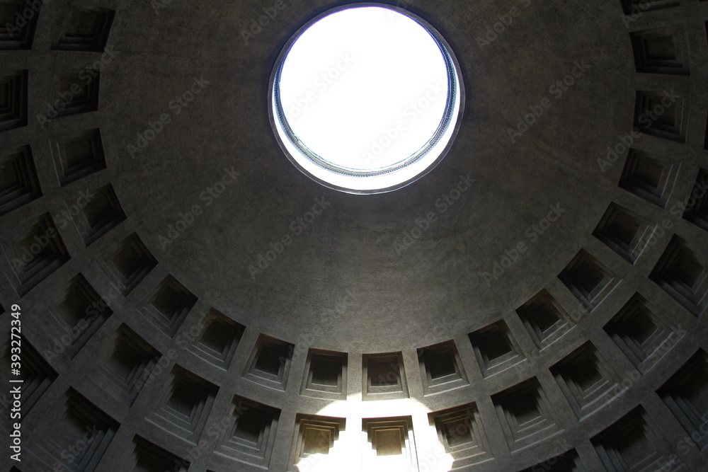 Oculus on top of Pantheon. Rome, Italy
