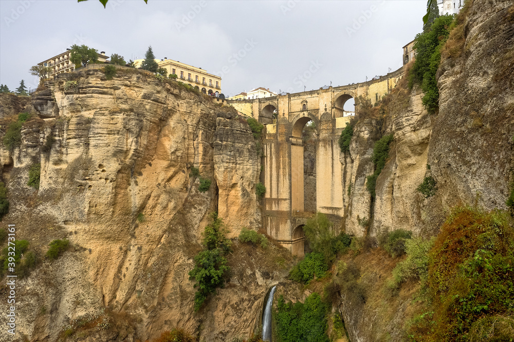 Puente Nuevo in Ronda, Spain spans the 120m deep chasm which divides the city.