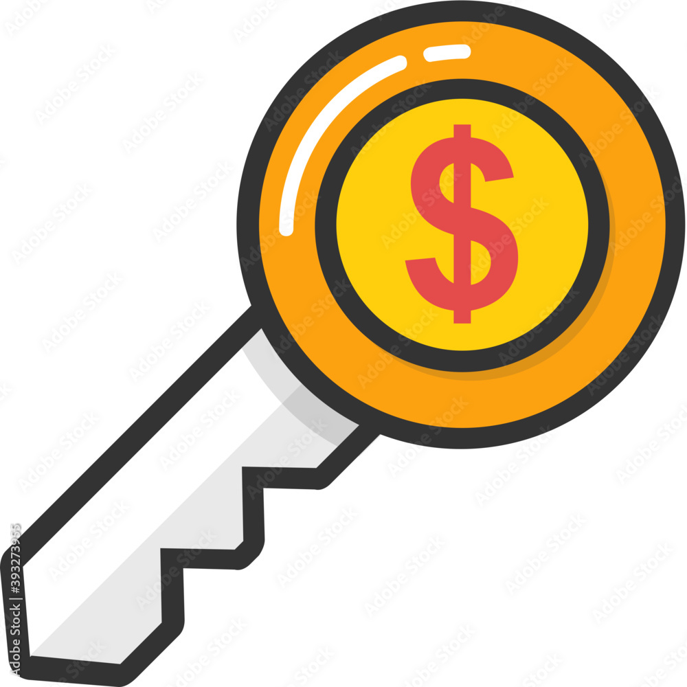 
Dollar Key Vector Icon
