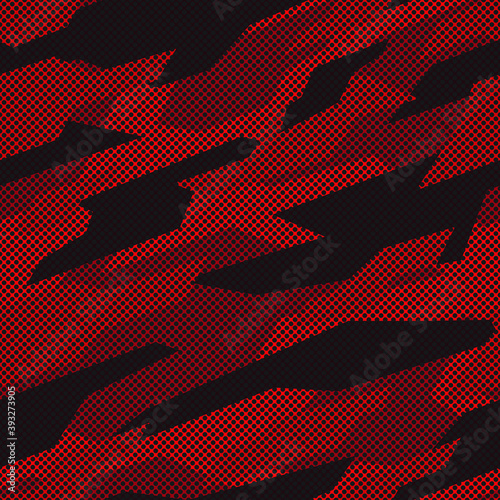 Modern Red camouflage seamless pattern. Vector illustration background for surface, t shirt design, print, poster, icon, web, graphic designs. 