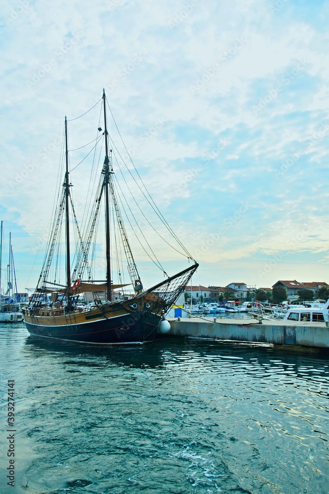 Croatia-view of a the harbor in town Murter