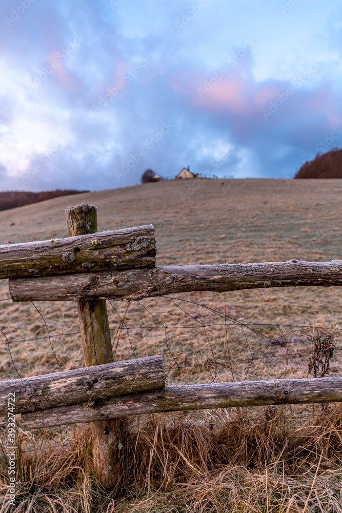 Naklejka premium fence in the mountains