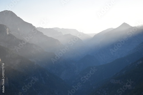 Mountain range in the morning