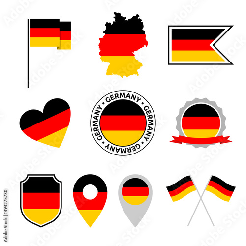 Germany flag icons set, German flag symbol