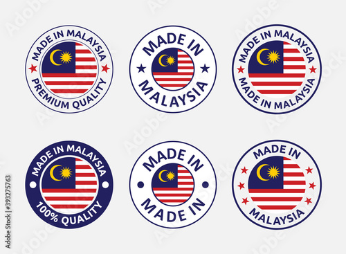 made in Malaysia labels set, product emblem of Malaysia