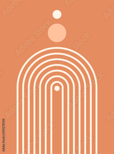 Abstract boho poster.  Geometric composition. Mid century art print. Home decor. 