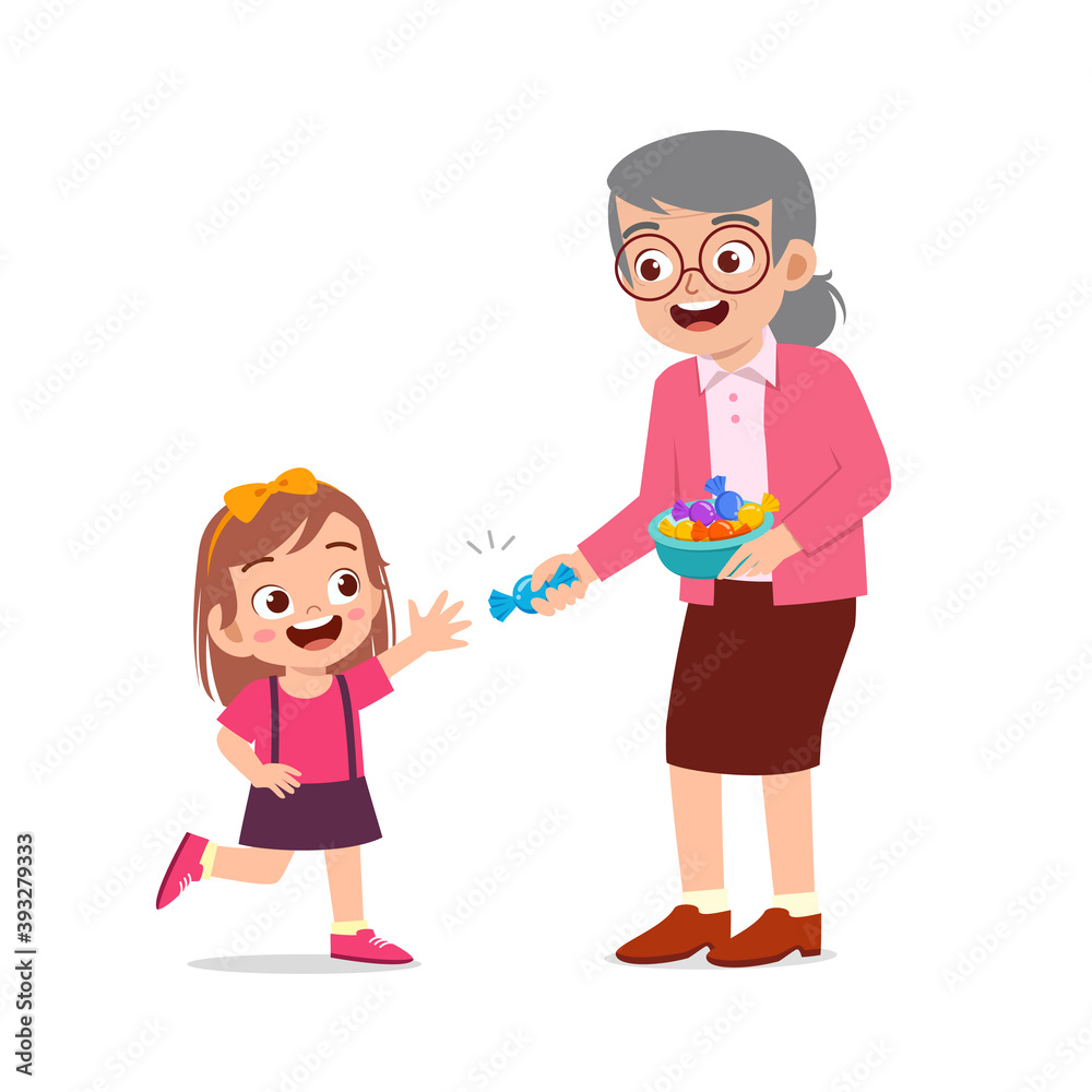 happy grandparent give food and candy to grandchildren happy grandparent give food and candy to grandchildren