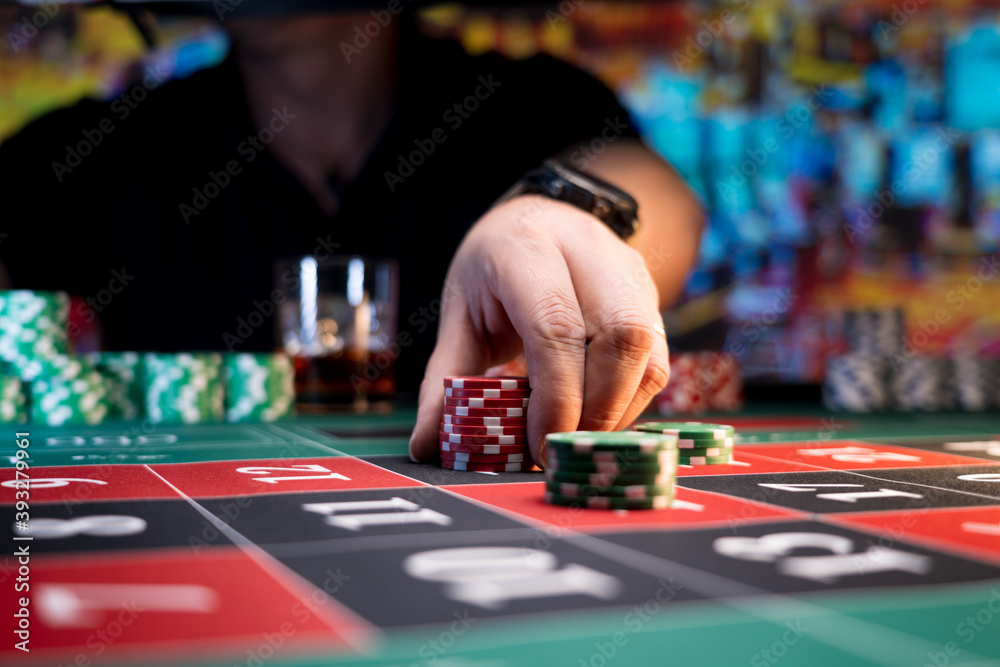 Man playing at the roulette table