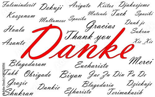 Thank you Wordcloud - in german - illustration
