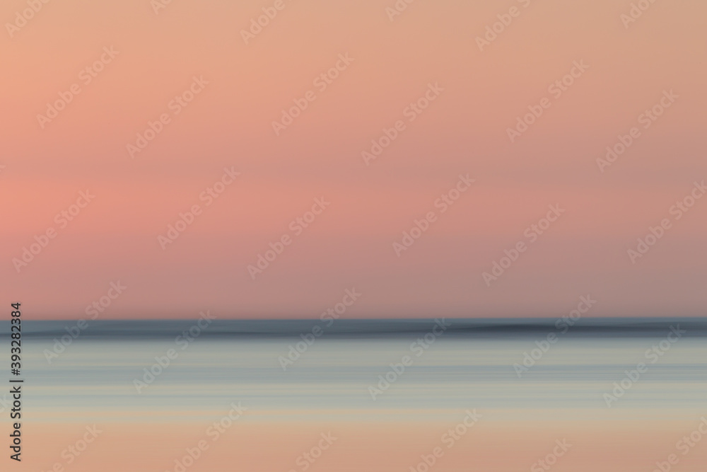 Abstract view of sea and horizon in Le Morne in Mauritius, Africa after sunset.