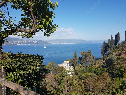 Fototapeta Naklejka Na Ścianę i Meble -  See the natural beauty of Genova Italy. Wonderful view with sea and sky and the horizon.
