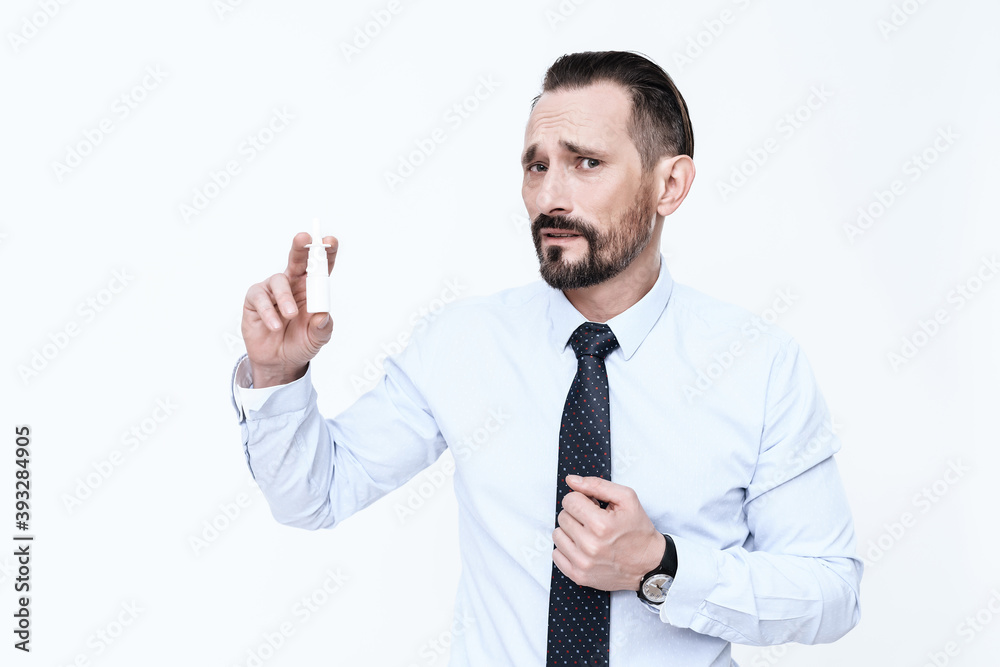 A man looks into the camera an eye holds a drug. A man looks into the camera an eye holds a drug.