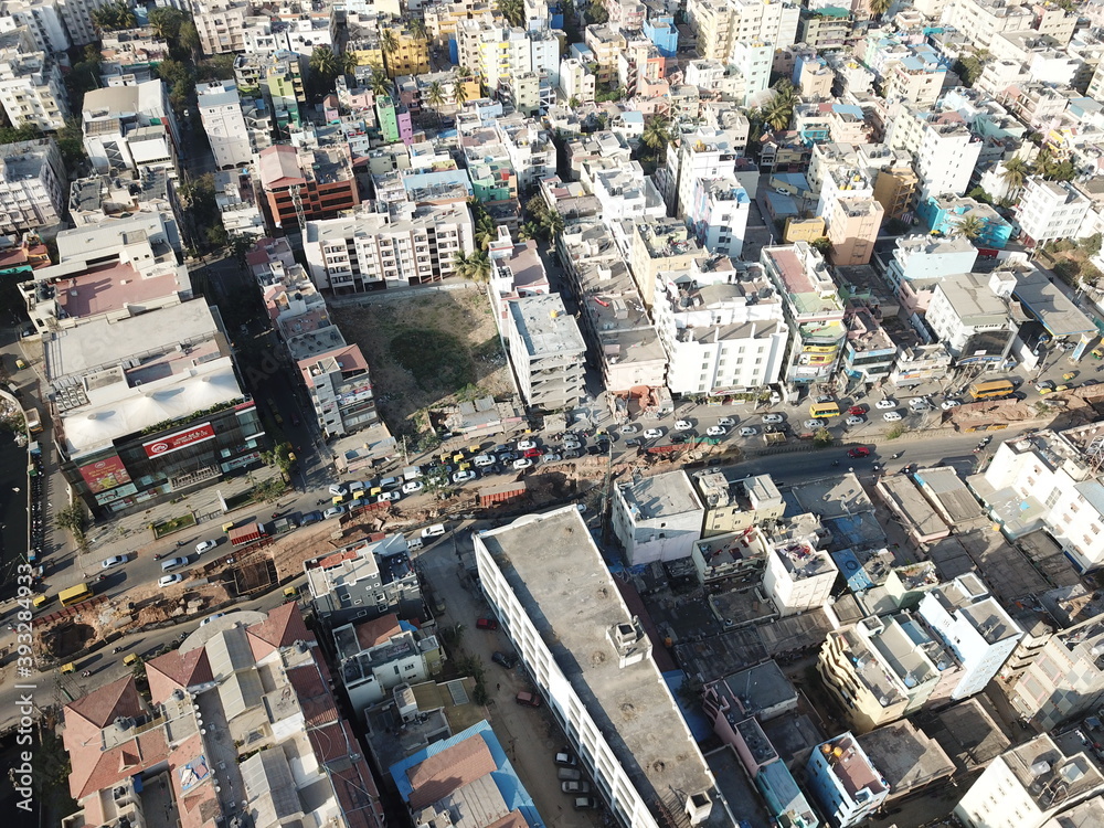 Fototapeta premium Skyline view of the buildings in the center of Bangalore city 