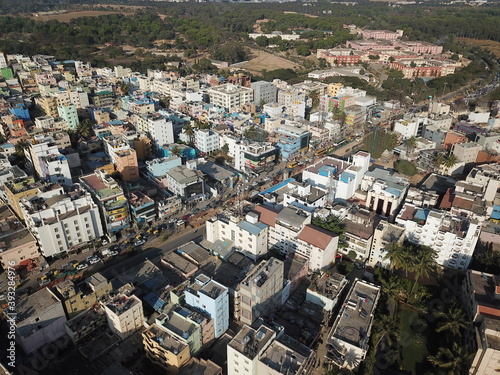 Aerial drone view of apartments in Bengaluru