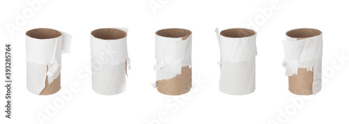 Wallpaper Mural Inner part of used toilet paper, isolated on white background. Torontodigital.ca