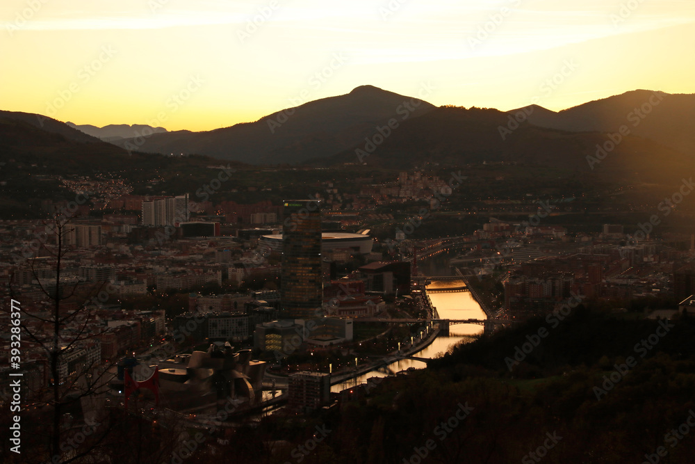 View of Bilbao in the evening