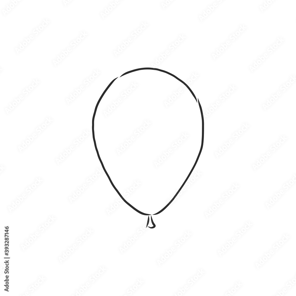 Illustration balloon. Doodle style, balloon vector sketch illustration