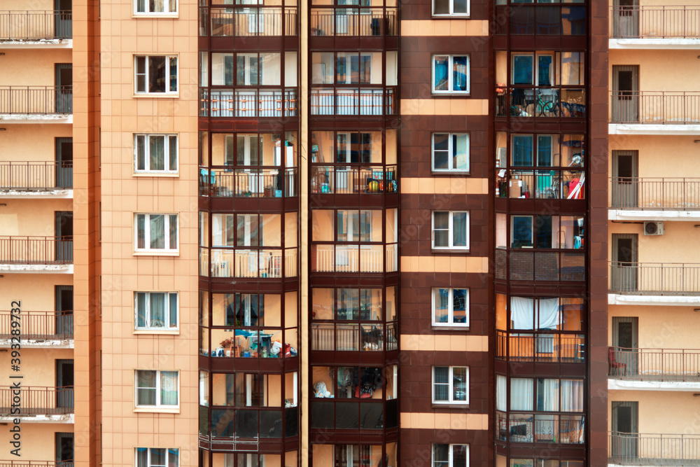 Typical apartment buildings in urban area. Typical apartment buildings in urban area.