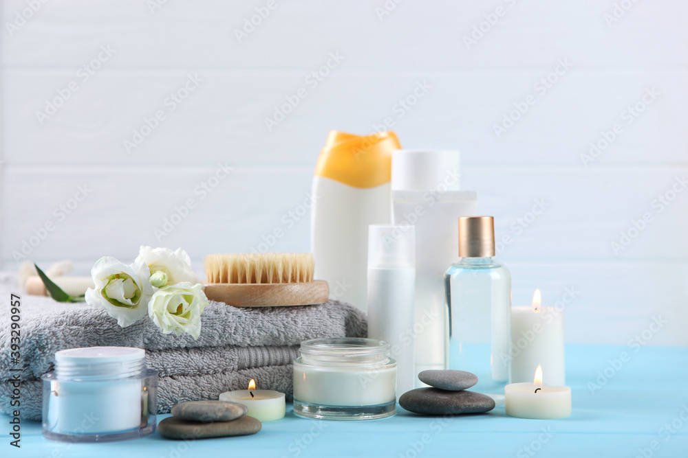 Beautiful spa composition of towels and spa accessories Beautiful spa composition of towels and spa accessories