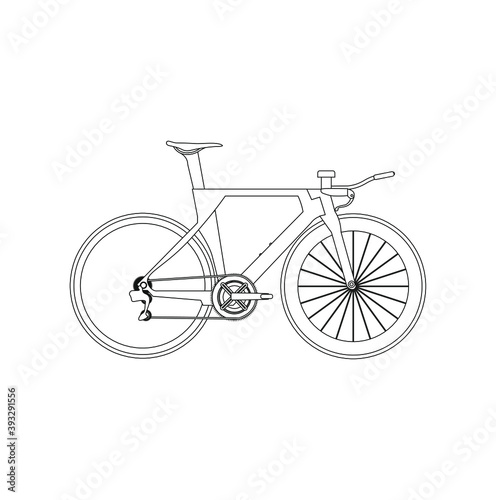triathlon racing bike on white background