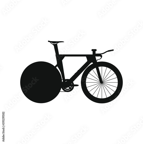 triathlon racing bike on white background