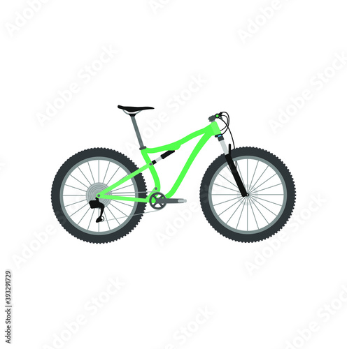double suspension mountain bike on white background