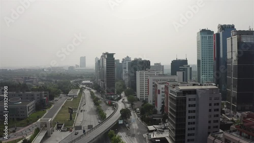 Aerial view of Istanbul Skyscrapers. 4K Footage in Turkey photo