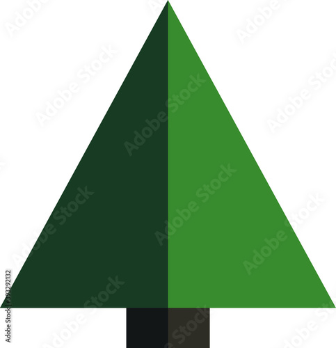 green tree on white background