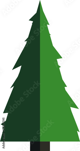 green tree on white background