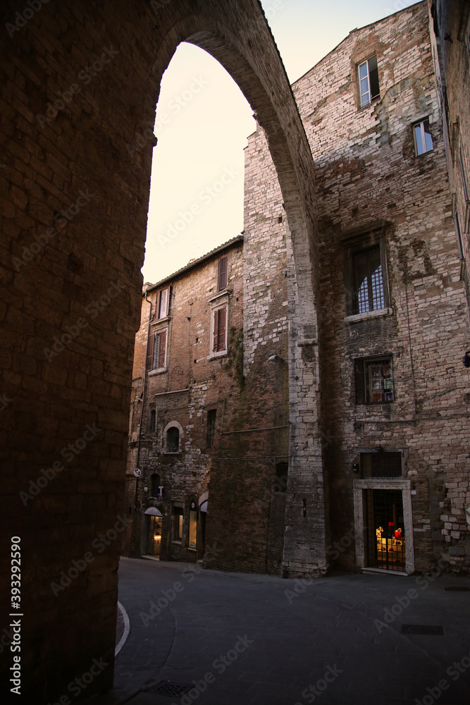 Obraz premium View of an alley in the city of Perugia,Italy