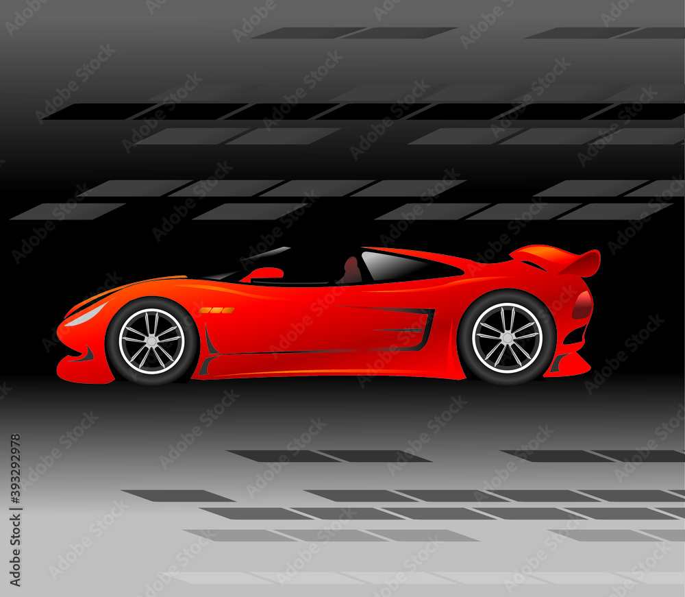Naklejka premium red super car new style