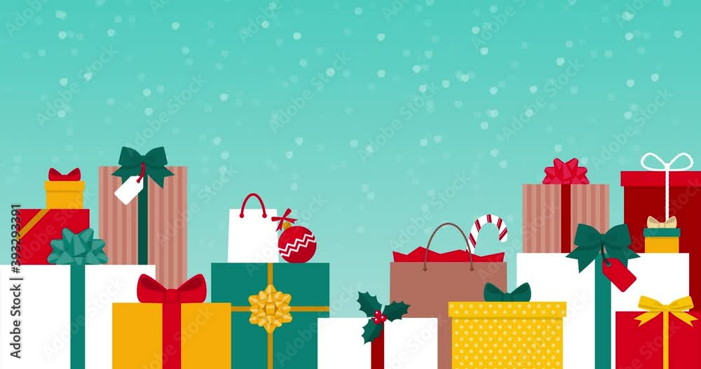 Colorful Christmas gifts under the snow