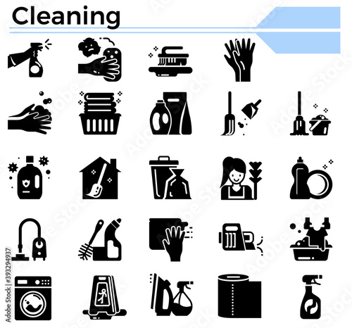 Cleaning icon set.