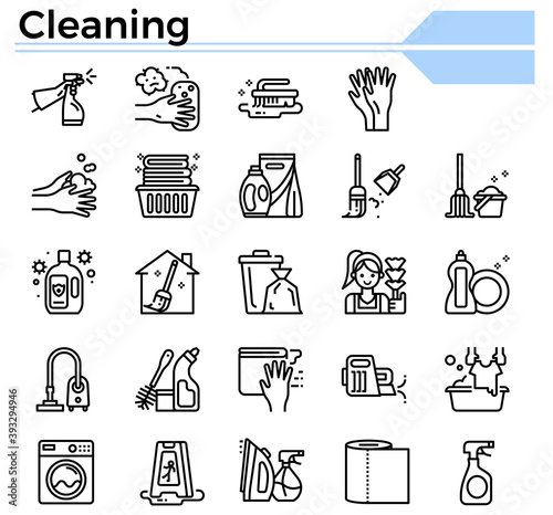 Cleaning icon set.