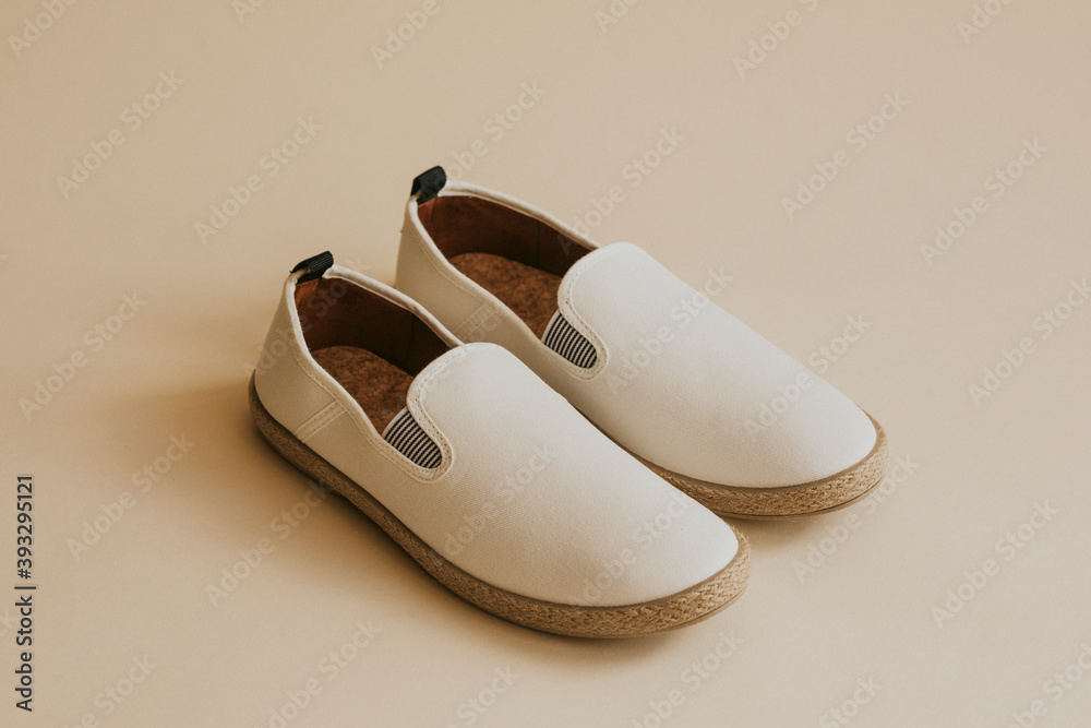 Men's white espadrilles slip-on shoes Stock-Foto | Adobe Stock