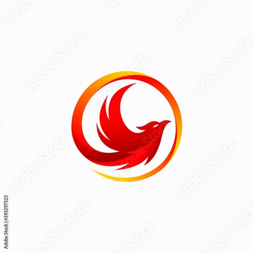 phoenix logo with circle concept