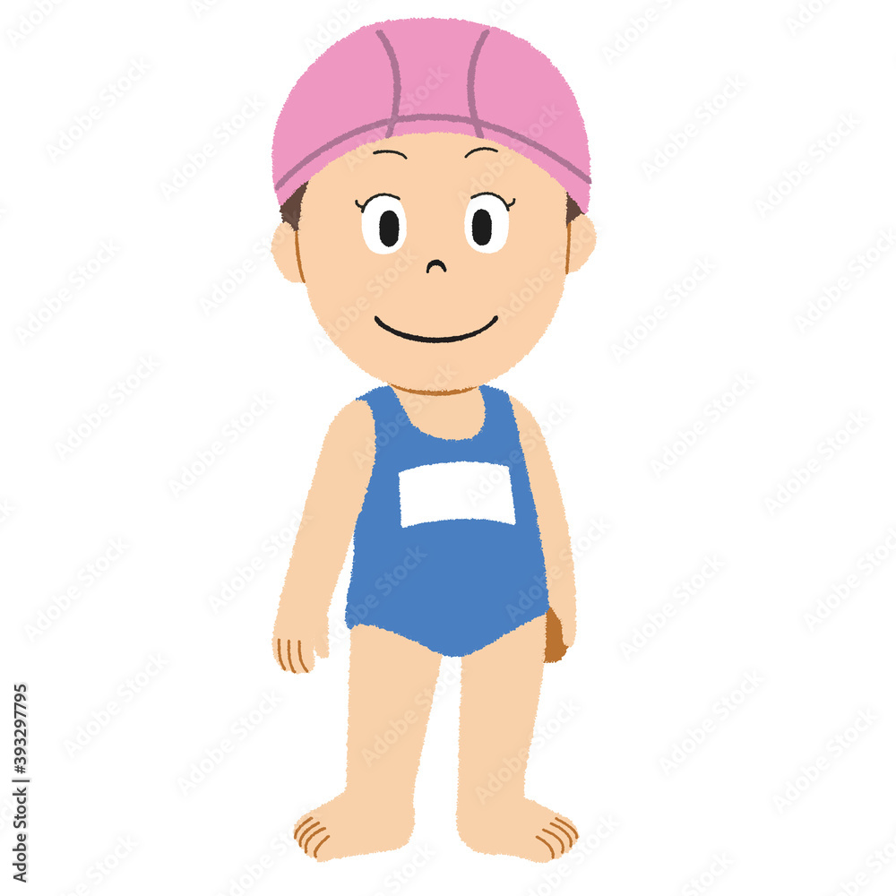 プールの授業でスクール水着を着る女の子 プールの授業でスクール水着を着る女の子