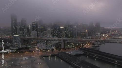 Bay Bridge aerial pan shot flat ready for post