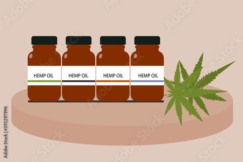 Hemp oil. Alternative medicine concept.
