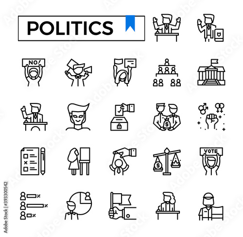 Politics icon set.