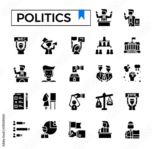 Politics icon set.