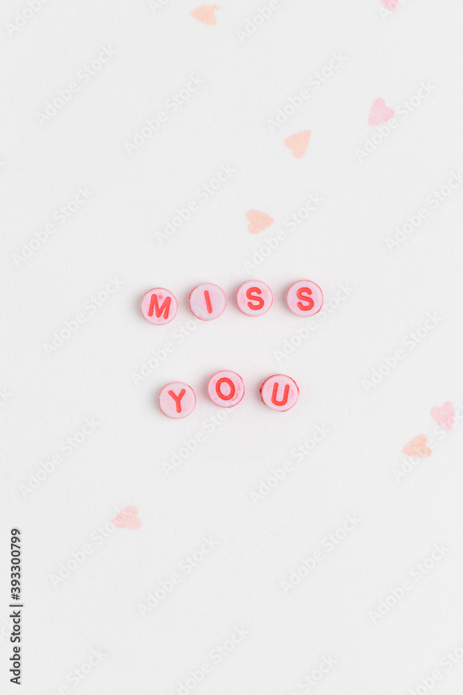 MISS YOU beads word typography