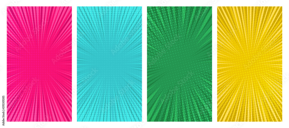 Fototapeta premium Colorful comic book background in pop art style