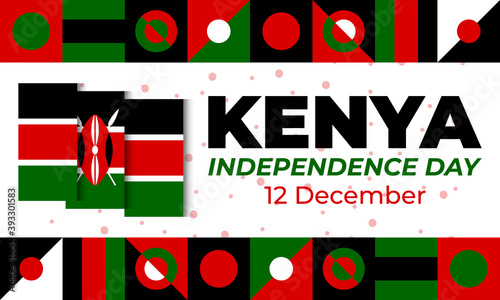 Kenya Independence Day 12th December. Poster, card, banner, background, T-shirt design.  photo