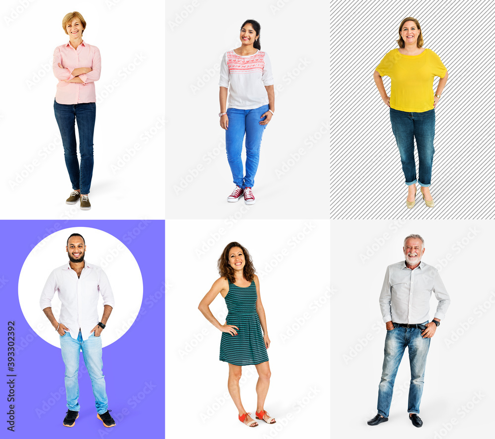 Diverse people character mockups set Diverse people character mockups set
