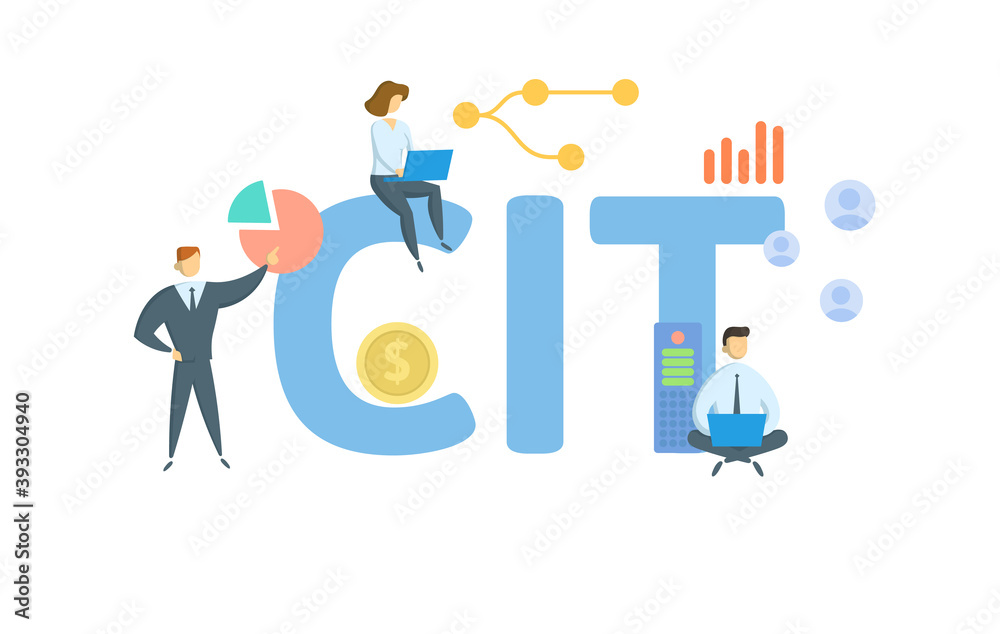 CIT, Corporate Income Tax. Concept with keywords, people and icons. Flat vector illustration. Isolated on white background. CIT, Corporate Income Tax. Concept with keywords, people and icons. Flat vector illustration. Isolated on white background.