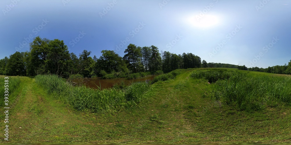 Summer in the countryside near river HDRI Panorama Summer in the countryside near river HDRI Panorama
