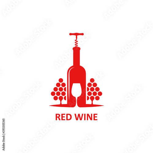 Red wine creative logo.