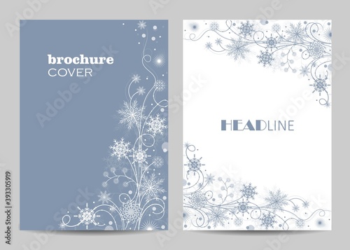 Modern brochure cover design with winter pattern